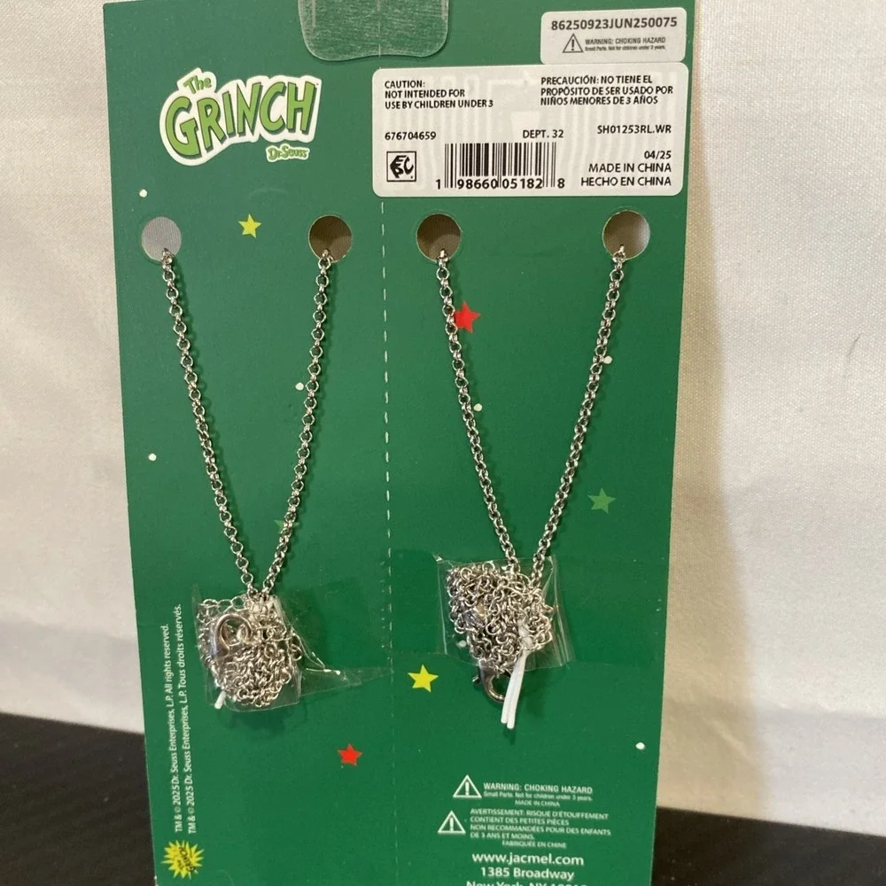 Dr. Seuss How The Grinch Stole Christmas Grinch and Max Best Friend Necklace Set